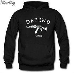 Mens Hoodie DEFEND PARIS AK47 Printed Hoodies Men Fleece Long Sleeve Men039s Skate Sweatshirt Bodybuilding Tracksuit Streetwear8731956