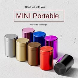 Storage Bottles Mini Tea Can Portable Aluminum Nut Alloy Decor Sealed Food Container Metal Travel Jar Titanium Box Art