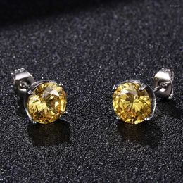 Stud Earrings Fashion Stainless Steel Zircon For Women Girls Trendy Geometric Vintage Ladies Ear Jewellery Birthday Gift BB0786