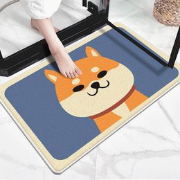 Carpets Christmas Dog Pet Mat Non Slip Cute Creative Animal Door Suitable For Chunky Knitted Throw Blanket Thick H