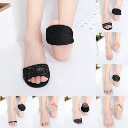 Women Socks Black Nude No Show Invisible Fashion Toe Summer Feet Protect High Heel Half Foot Lady Non-Slip