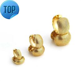 Fashion 18K Gold Plated Women Jewelry Accessories Korean Simple Copper Hoop Earrings Cubic Zirconia Huggies Earrings