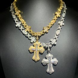 Hip Hop Cross Pendant with Eye Cross Cuban Chain Necklace 5A Zircon Mens Jewellery