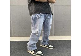 EukaaRu Men Streetwear baggy jeans trousers hip hop Mens Loose Jeans Pants Women oversized Boyfriend Denim 2112205726480