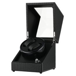 Black Automatic Watch Winder US UK AU EU Plug Adapter Mechanical Self Winding Box Double Motor Shaker Holders New Arrival 2019 2228