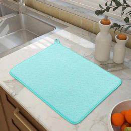 Table Mats Dish Drying Mat For Pots Pans Absorbent Microfiber Kitchen Counters Sinks Size Drainer Pad Tableware