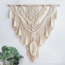 Nordic Bohemian Macrame Wall Hanging Tassel Boho Tapestry HandWoven For Home Decor Livingroom Bedroom Room House Decoration 240523