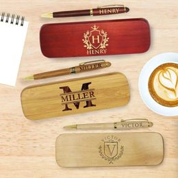 Gift Wrap Customize Engraved Monogrammed Pen With Case Personalized Desktop Holder CEO Gifts Graduation Teachers