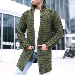Men's Sweaters Autumn And Winter Cardigan Mens Knitted Sweater Solid Colour Turtleneck Long-sleeved Coat Jackets