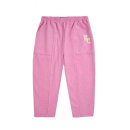 24SS New BC Series Boys' Printed Casual Girls' Denim Backstraps Children's Sports Pants L2405