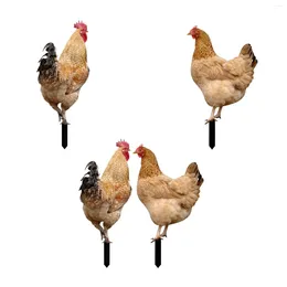 Garden Decorations Chicken Animal Statue Stakes Acrylic Lifelike Statues For Outdoor Decor Porch Patio Yard Home