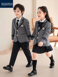 Clothing Sets British College Style Spring Autumn Children Clothes School Uniform Multi-pieces Suits Kids Formal Suit Kindergarten