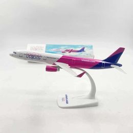Aircraft Modle Aircraft Modle 1200 scale WIZZ Air A321 Aeroplane model toy with base static display Aeroplane boy toy souvenir adult fan series s