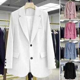 Women's Suits Lapel Long Sleeve Suit Coat Elegant For Women With Flap Pockets Liner Stylish Single Breasted Work Office