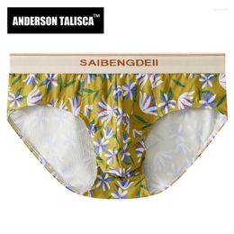 Underpants ANDERSON TALISCA Flower Cotton Underwear Men Brief Sexy Panties Mens Briefs BoxerShorts Man Male Size M-XXL ST-45
