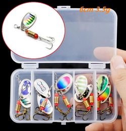 10pcs1box 10 Colors Mixed 6cm 35g Spinner Metal Baits Lures 6 Hook Fishing Hooks Fishhooks Pesca Tackle Accessories B227314695