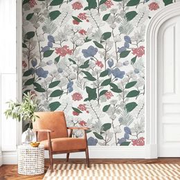 Floral Peel and Stick Wallpaper Modern Contact Paper Removable Self Adhesive Boho Decorative For Bedroom Wall 240523