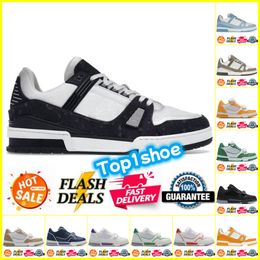 Scarpe da ginnastica designer sneaker casual trainer virgole in pelle di pelle di pelle di pelle bianca bianca blu verde blu verde overlay piattaforma piattaforma di lusso sneaker bassa scarpe da ginnastica 36-45