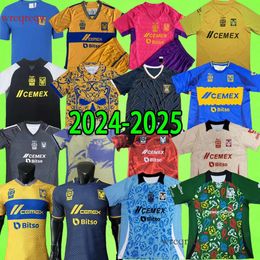 2025 Liga MX 24/25 Tigres Soccer Jerseys goalkeeper men kids Player version GIGNAC Training uniform retro THAUVIN UANL 2023 2024 football shirt T tiger blue