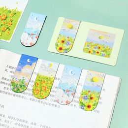 1Pcs Cute Cartoon Magnet Bookmark Life Fresh Creative Magnetic For Books Kawaii School Supplies