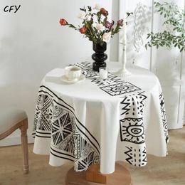 Table Cloth Bohemian Style Geometry Thickening Round Tablecloth Cover Chicken For Map