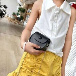 Fashion Chain Princess Girls Coin Purse Handbags Cute Baby Kids Small Shoulder Bags Simple Design Children Saddle Crossbody Bag