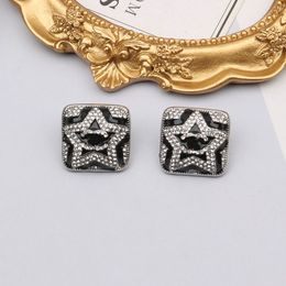 Luxury Earrings Designer Brand Earring Woman Letter C Star Crystal Rhinestone Earings Jewellery Shany Lady Jewellery Gift