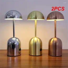 Table Lamps 2PCS Portable Modern Aluminium Desk Lamp Dimmable Restaurant Cordless With Usb Rechargeable Battery For El Bar