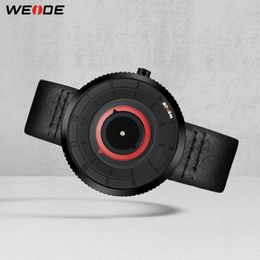 WEIDE Quartz Movement Waterproof Mens Luxury Leather Strap Date Clock Relogio Masculino Women Watch Buy One Get One Free Gift 268M