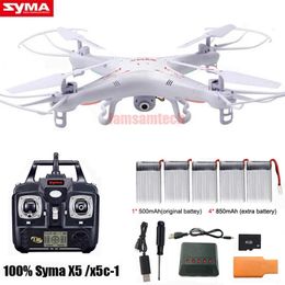 Original SYMA X5C X5C1 Explorers Drone 24G 4CH 6Axis Gyro RC Quadcopter With 20MP HD Camera RTF Helicopter for kids toys 240523