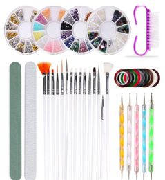 10pcs Nail Art Brush Set Acrylic UV Gel Nail Polish Painting Drawing Brushes Sequins Dotting Pen Kit Manicure Clean Brush Tool7042119