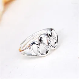 Cluster Rings 925 Sterling Silver ColorRings Women Unique Twisted Shape Round Ring Wedding Band Fashion Jewelry Anniversary Gift