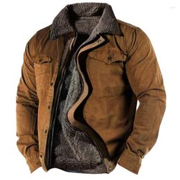 Men's Jackets Men Jacket Vintage Casual Winter Clothing Long Sleeve Warm Thickening Male Outerwear Clothes Fashion Oversize Motorcycle Coat