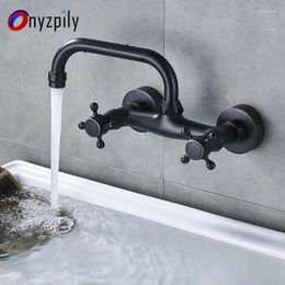 Bathroom Sink Faucets Basin Faucet Antique Brass/Black Bronze Tap 360 Ratation Waterfall Spout Mixer Wall