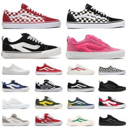 Knu Skool Platform Sneakers Van Designer Running Shoes Black White Navy Green Yellow Mega Cheque Red Brown Off Gum Trainers For Mens Womens Outdoor Shoe