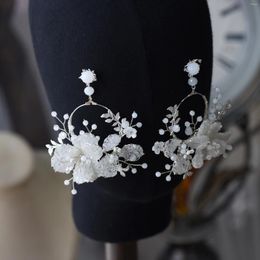 Backs Earrings Sparkle White Flower Bridal Handmade Rhinestone Pierced Ear Turkish Prom Jewellery