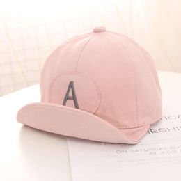 Fashion Letter Baby Soft Cotton Curved Brim Toddler Boys Girls Baseball Cap Solid Colour Kids Adjustable Sun Visor Hat