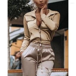 Women's Jackets Elegant Women Blazer Suit Top Casual Fashion Long Sleeve Turn Down Collar Zipper Pocket Corset Drawstring Waist Coat Jacket