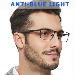 Sunglasses Frames Blue Light Glasses Frame Men Square Eyewear Fashion Metal Eye Myopia Prescription Eyeglasses Acetate Legs Male Optical