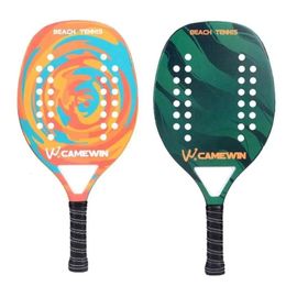 Beach Tennis Racket Camewin Padel Paddle 50% Carbon Fibre EVA Core Lightweight With Protective Bag Cover Soft Face 240509