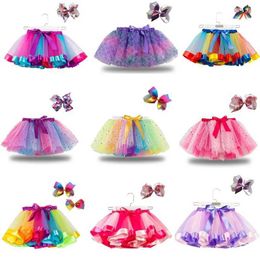 Skirts Skirts Baby Tutu Girl Skiing Rainbow Colourful Tulle Mini Pettiskirt Girl Birthday Princess Skiing Children Summer Tutu Skiing WX5.21