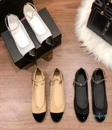 designer Ballerinas Dress Shoes Women Lady Black Flat Loafers Pumps Slingbacks Fashion Ankle Bracelet Strappy6609754