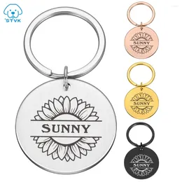 Dog Tag Pet ID Tags Flower Cat Collar Accessories Dogs Name Personalised Pendant Customised Free Engraved Anti-lost