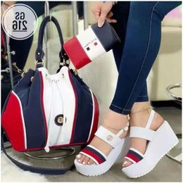 Sandals Women Size 3643 Summer for Fashion Open Toe Ankle Buckle Strap Platform Wedge Heels Ladies Dress Shoes 220523 962 Platm