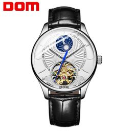 DOM 2019 New Ultra-thin Creative Men Mechanical Watches Business Waterproof Watch Top Brand Leather Automatic Watch M-1260L-7M 338K
