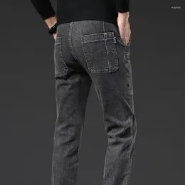 Men's Jeans Brand Design 6-pocket Fashion Denim Straight Casual Blue Micro-elastic High-quality Trousers