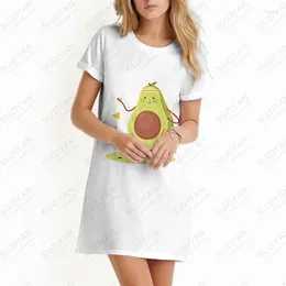 Casual Dresses Summer Ladies Dress Made Yoga Avocado 3D Printed Lady Cute Style Fashion Trendy