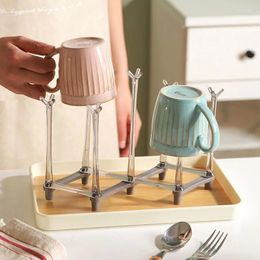 Kitchen Storage Water Cup Holder Put Glass Mug Shelf Draining Bracket Shrinkable Coffee Cups Simple Organiser