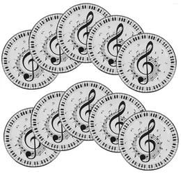 Disposable Dinnerware 10 Pcs Paper Trays For Music Note Party Plate Plates Plastic Dish Serving Tableware Venue Setting Props