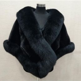 Winter 2019 Super Big long fox faux fur bridal Wraps evening dress shawl Cloak scarf For female Party Prom Cocktail In Stock 251E